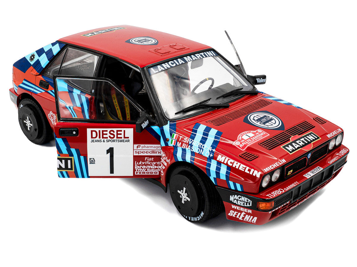 Lancia Delta HF Integrale #1 Miki Biasion - Tiziano Siviero Winner "Rally Sanremo" (1989) "Competition" Series 1/18 Diecast Model Car by Solido Solido