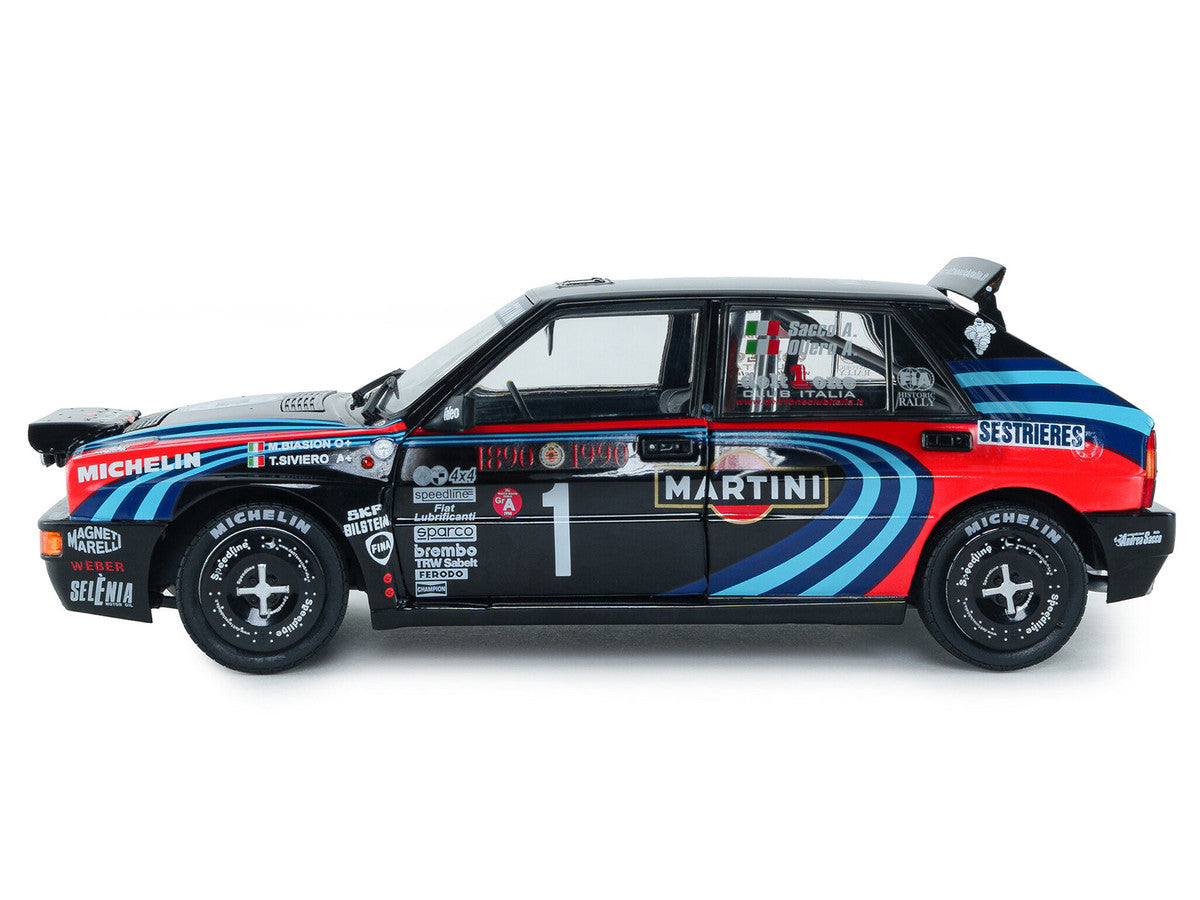 Lancia Delta HF Integrale #1 A. Sacco - A. Ollero "Miki Biasion Martini Racing Rallye Monte Carlo 1990 Tribute" FIA Historic Rally (2026) "Competition" Series 1/18 Diecast Model Car by Solido Solido