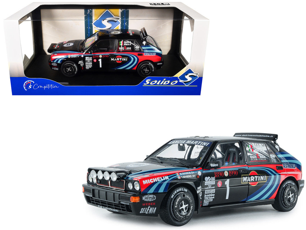 Lancia Delta HF Integrale #1 A. Sacco - A. Ollero "Miki Biasion Martini Racing Rallye Monte Carlo 1990 Tribute" FIA Historic Rally (2026) "Competition" Series 1/18 Diecast Model Car by Solido Solido