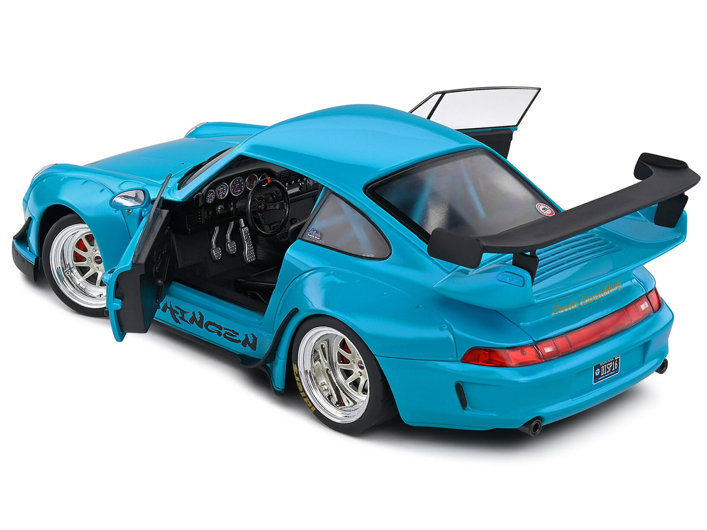 2018 RWB "Shingen" Light Blue with Graphics "Rauh WeltBegriff" 1/18 Diecast Model Car by Solido