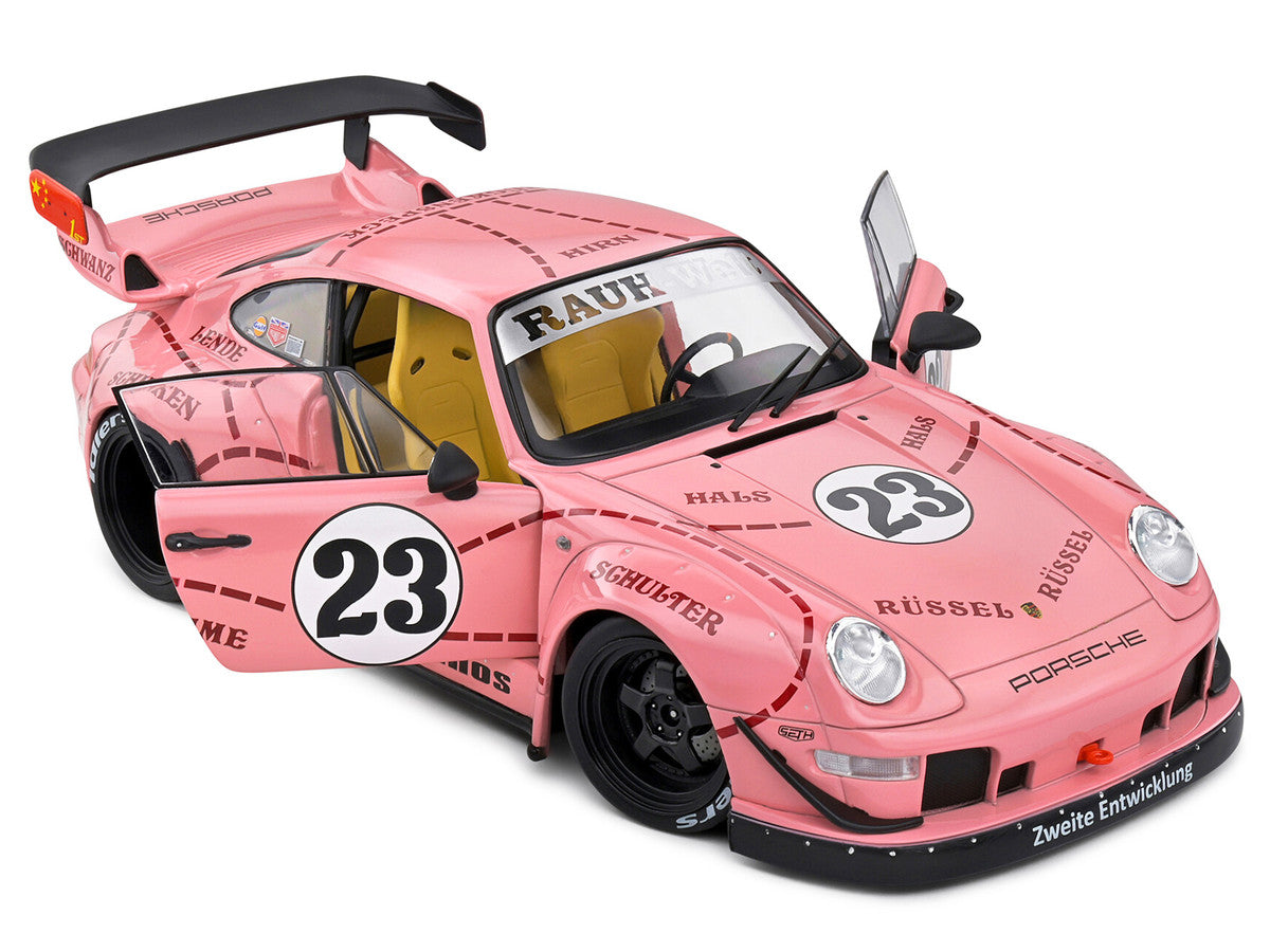 2020 RWB Bodykit #23 "Pink Pig" Pink with Graphics 1/18 Diecast Model Car by Solido Solido