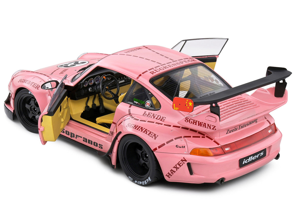 2020 RWB Bodykit #23 "Pink Pig" Pink with Graphics 1/18 Diecast Model Car by Solido Solido