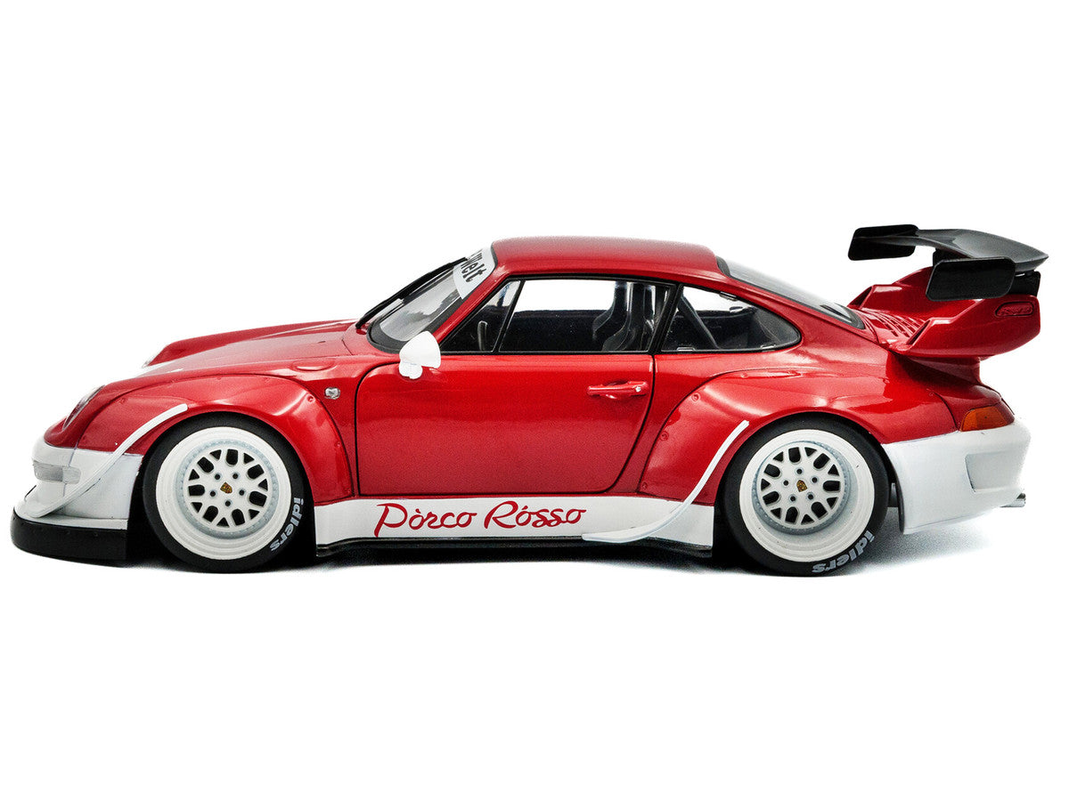 2020 RWB Bodykit "Porco Rosso" Red and White 1/18 Diecast Model Car by Solido-2