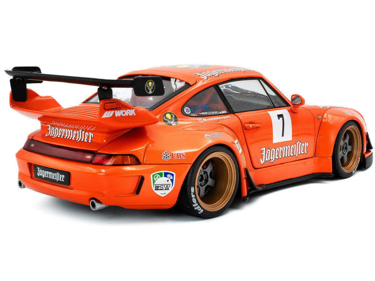 2020 RWB Bodykit #7 "Jagermeister" Orange with Graphics 1/18 Diecast Model Car by Solido LuxuryLifeWay Online Store