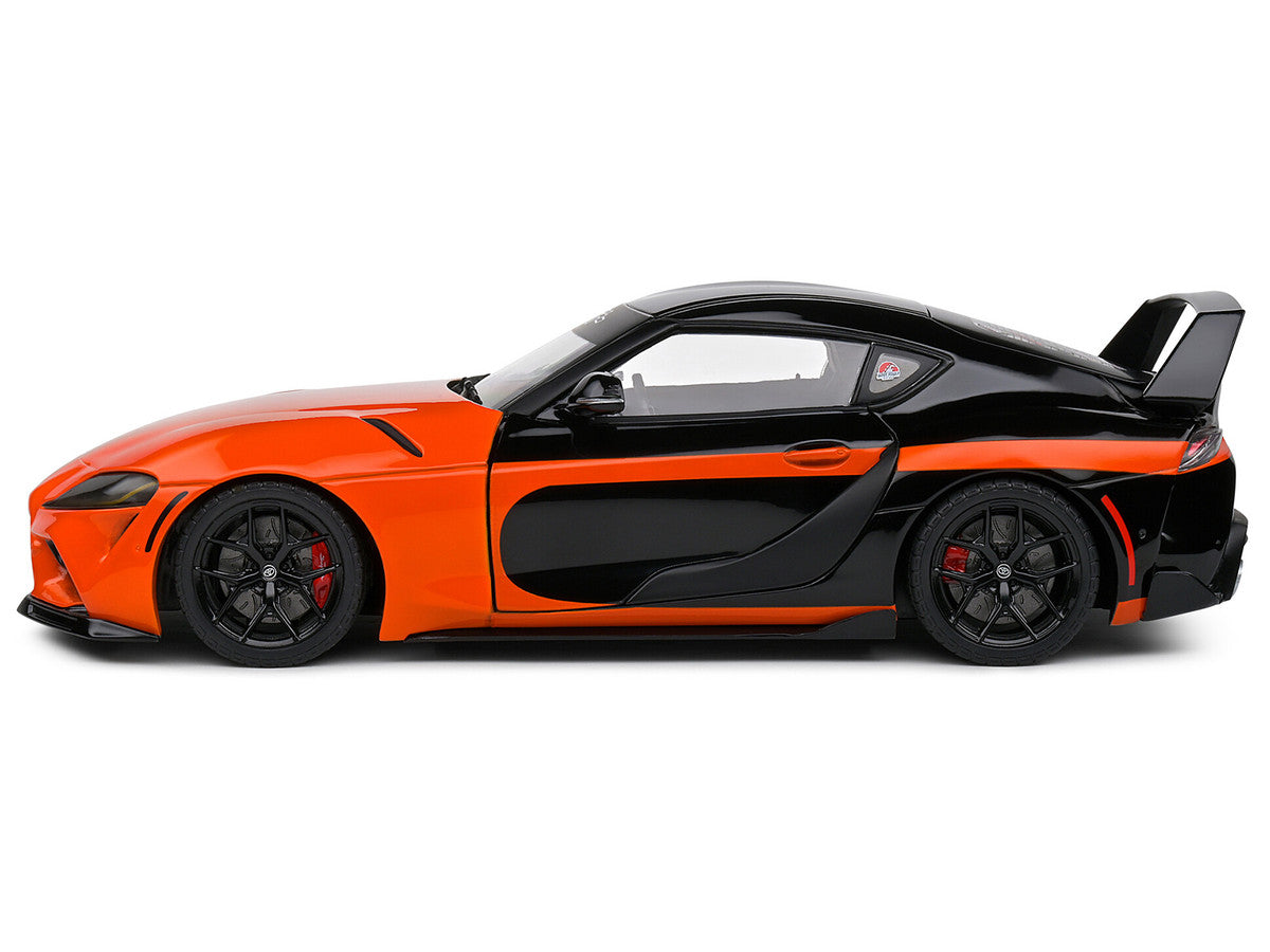 2024 Toyota GR Supra "StreetFighter" Orange and Black 1/18 Diecast Model Car by Solido Solido