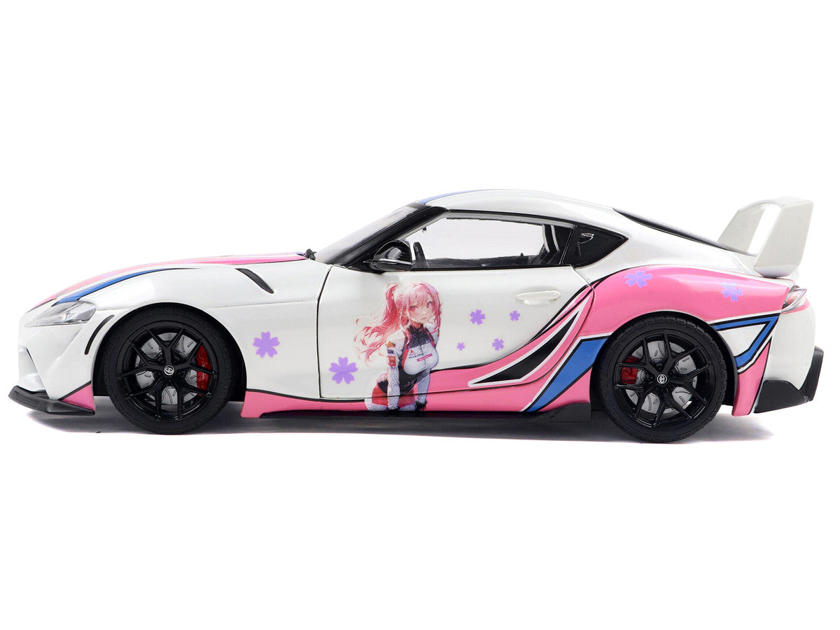 2024 Toyota GR Supra "Itasha" White with Graphics "StreetFighters" 1/18 Diecast Model Car by Solido-3
