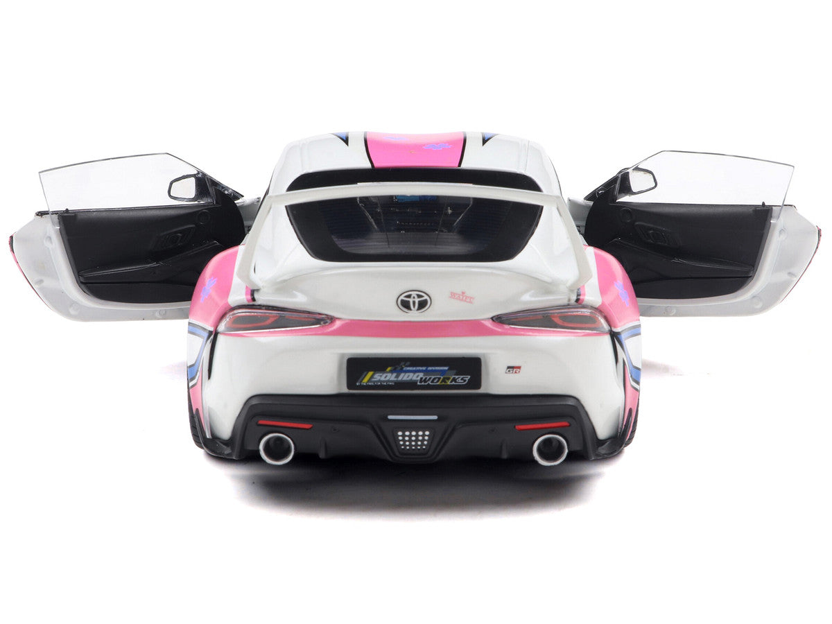 2024 Toyota GR Supra "Itasha" White with Graphics "StreetFighters" 1/18 Diecast Model Car by Solido-0