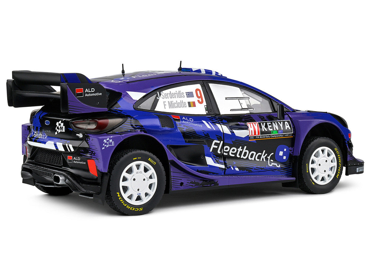 Ford Puma Rally1 Hybrid #9 Jourdan Serderidis - Frederic Miclotte "Safari Rally Kenya" (2022) "Competition" Series 1/18 Diecast Model Car by Solido Solido