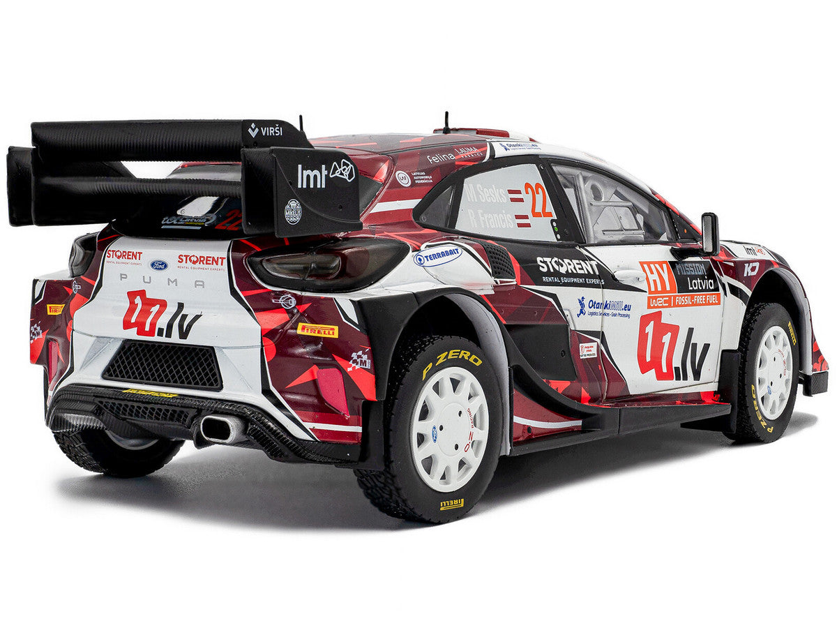 Ford Puma Rally1 #22 Martins Sesks - Renars Francis "Rally Latvia" (2024) "Competition" Series 1/18 Diecast Model Car by Solido-2