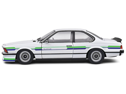 1984 BMW Alpina B7 Turbo (E24) White with Blue and Green Graphics 1/18 Diecast Model Car by Solido
