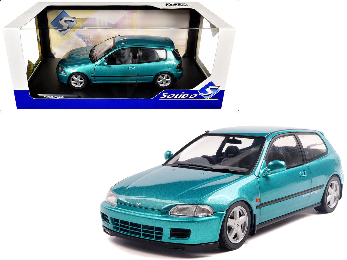 1991 Honda Civic (EG6) RHD (Right Hand Drive) Aztec Green Metallic 1/18 Diecast Model Car by Solido Solido