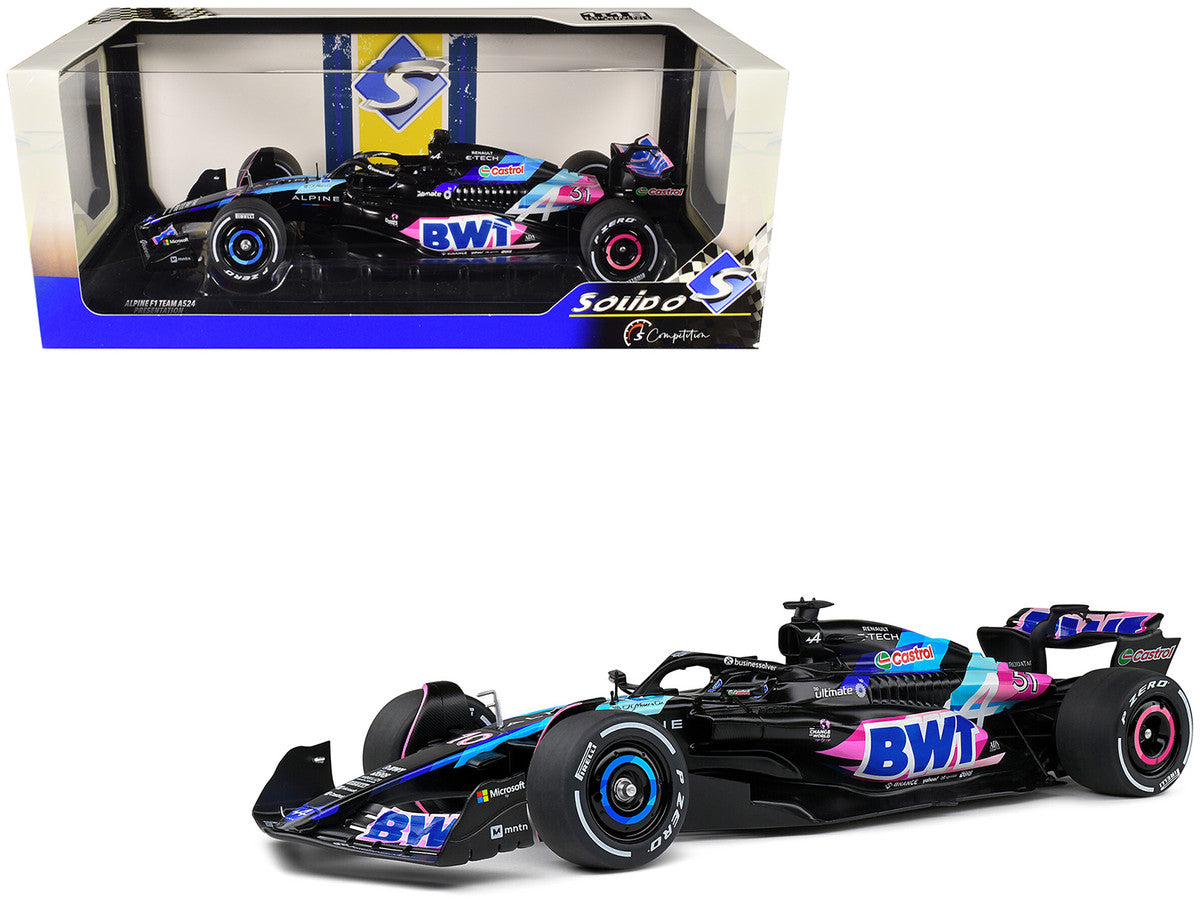 Alpine A524 Presentation Edition "BWT" "Formula One F1 World Championship" (2024) "Competition" Series 1/18 Diecast Model Car by Solido-4