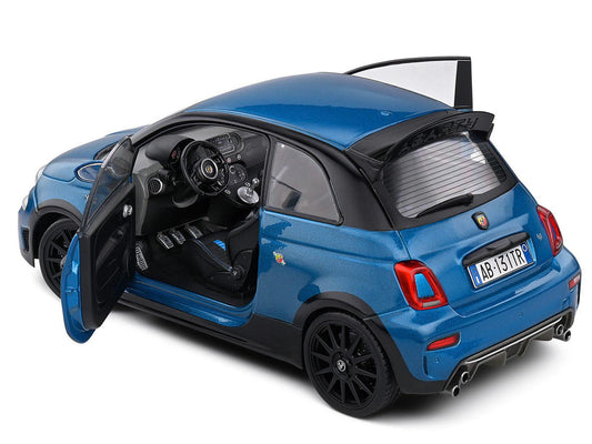 2022 Fiat 695 Abarth "Tributo 131 Rally" Podium Blue Metallic with Black Side Stripes 1/18 Diecast Model Car by Solido Solido