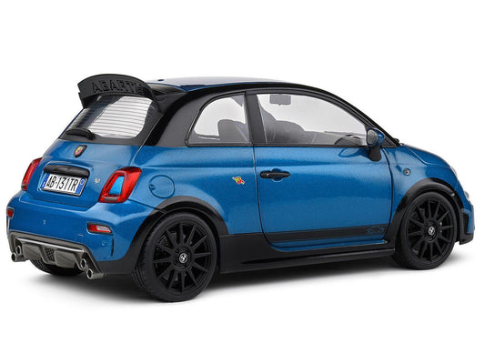 2022 Fiat 695 Abarth "Tributo 131 Rally" Podium Blue Metallic with Black Side Stripes 1/18 Diecast Model Car by Solido Solido