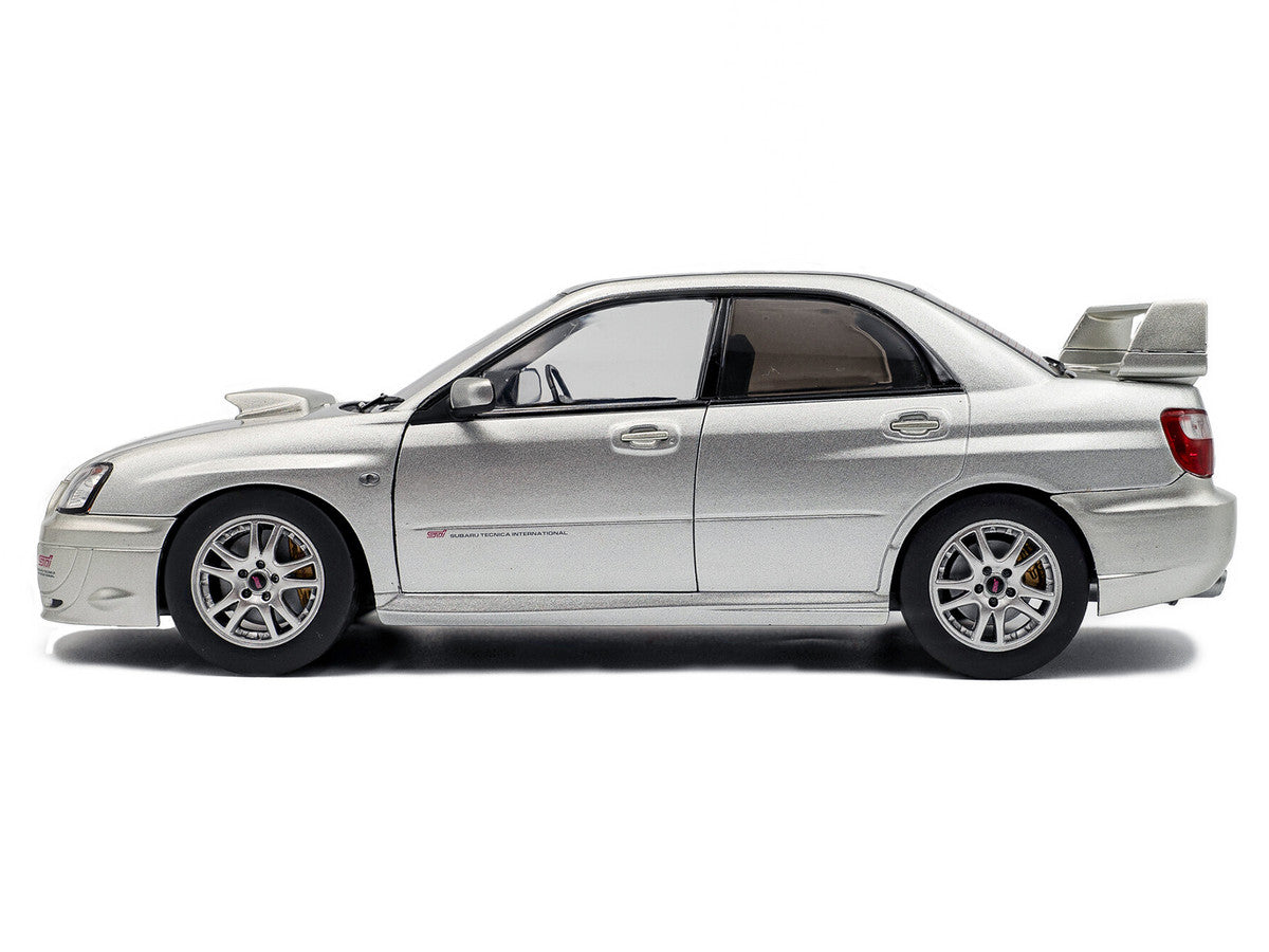 2004 Subaru Impreza WRX STI RHD (Right Hand Drive) Premium Silver Effect 1/18 Diecast Model Car by Solido-0