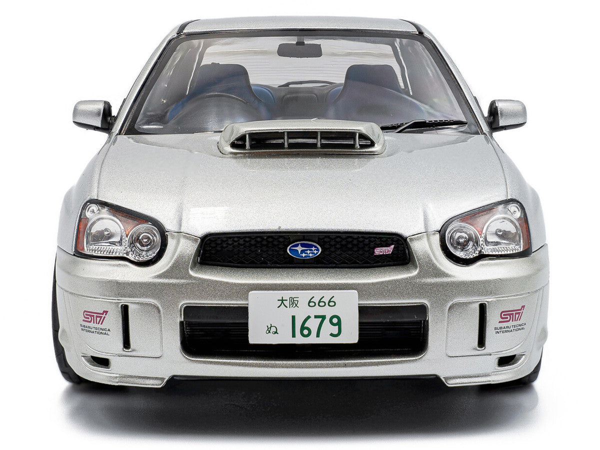 2004 Subaru Impreza WRX STI RHD (Right Hand Drive) Premium Silver Effect 1/18 Diecast Model Car by Solido-1