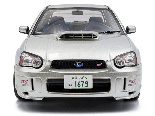 2004 Subaru Impreza WRX STI RHD (Right Hand Drive) Premium Silver Effect 1/18 Diecast Model Car by Solido-1