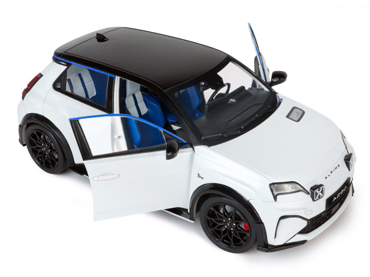2024 Alpine A290 GTS White Metallic with Black Top 1/18 Diecast Model Car by Solido Solido