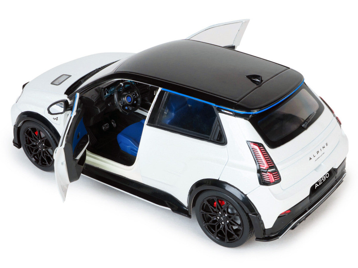 2024 Alpine A290 GTS White Metallic with Black Top 1/18 Diecast Model Car by Solido Solido