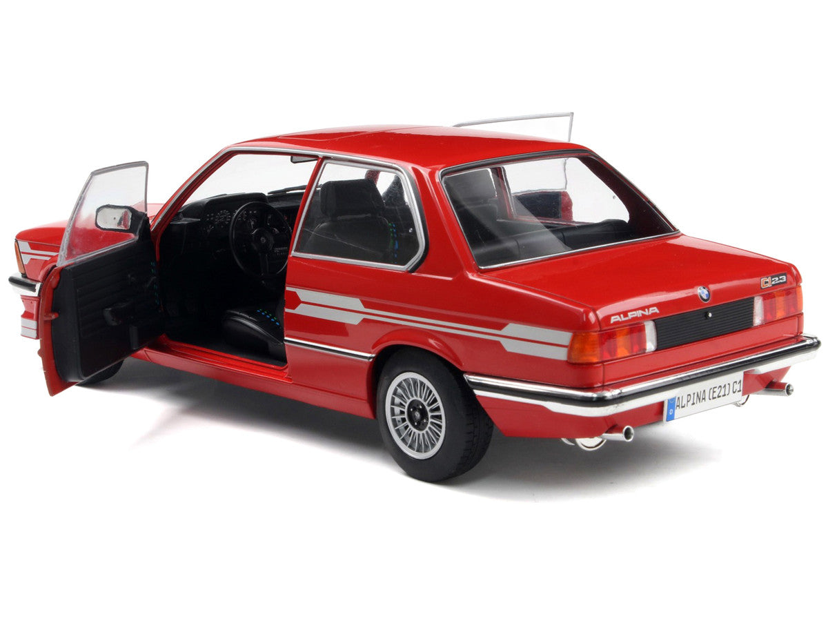 1980 Alpina E21 C1 2.3 Red with Gray Stripes 1/18 Diecast Model Car by Solido Solido
