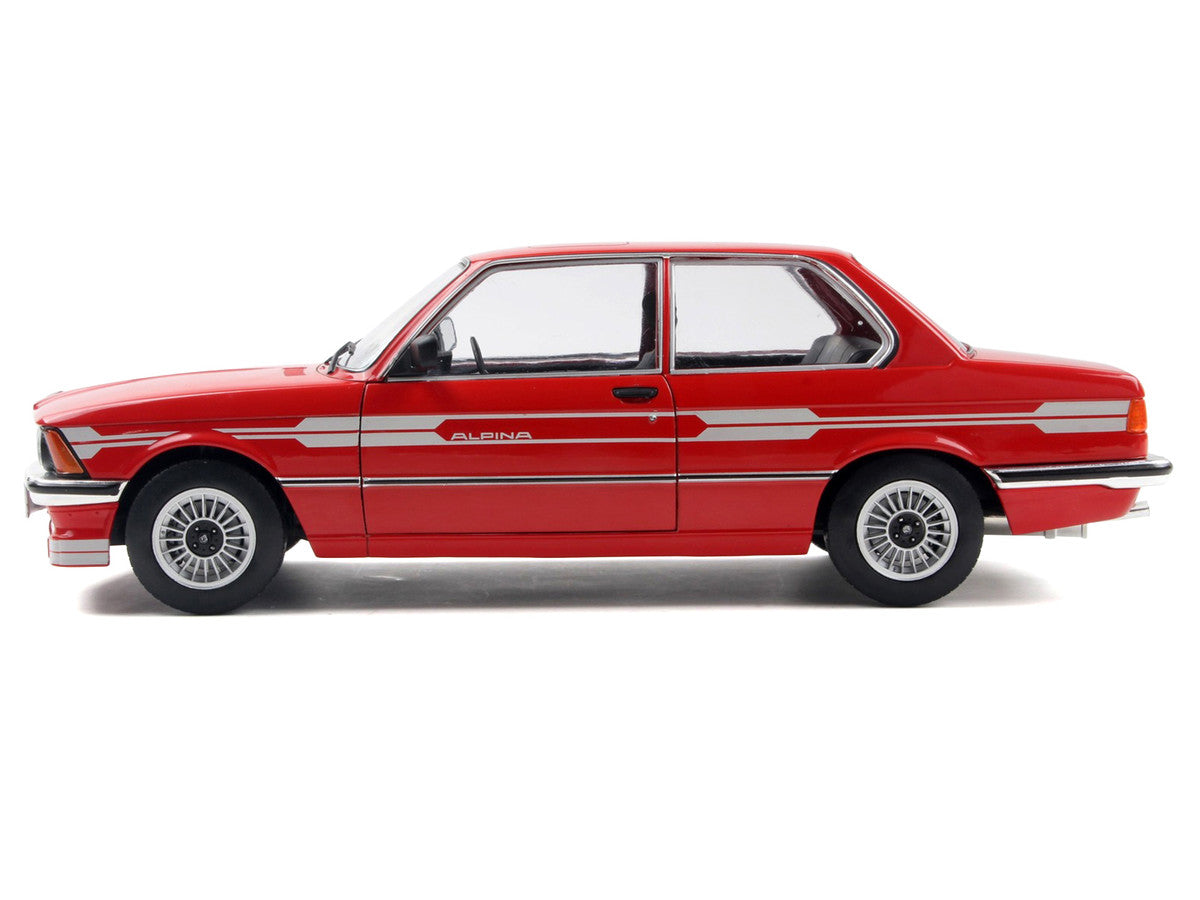 1980 Alpina E21 C1 2.3 Red with Gray Stripes 1/18 Diecast Model Car by Solido Solido