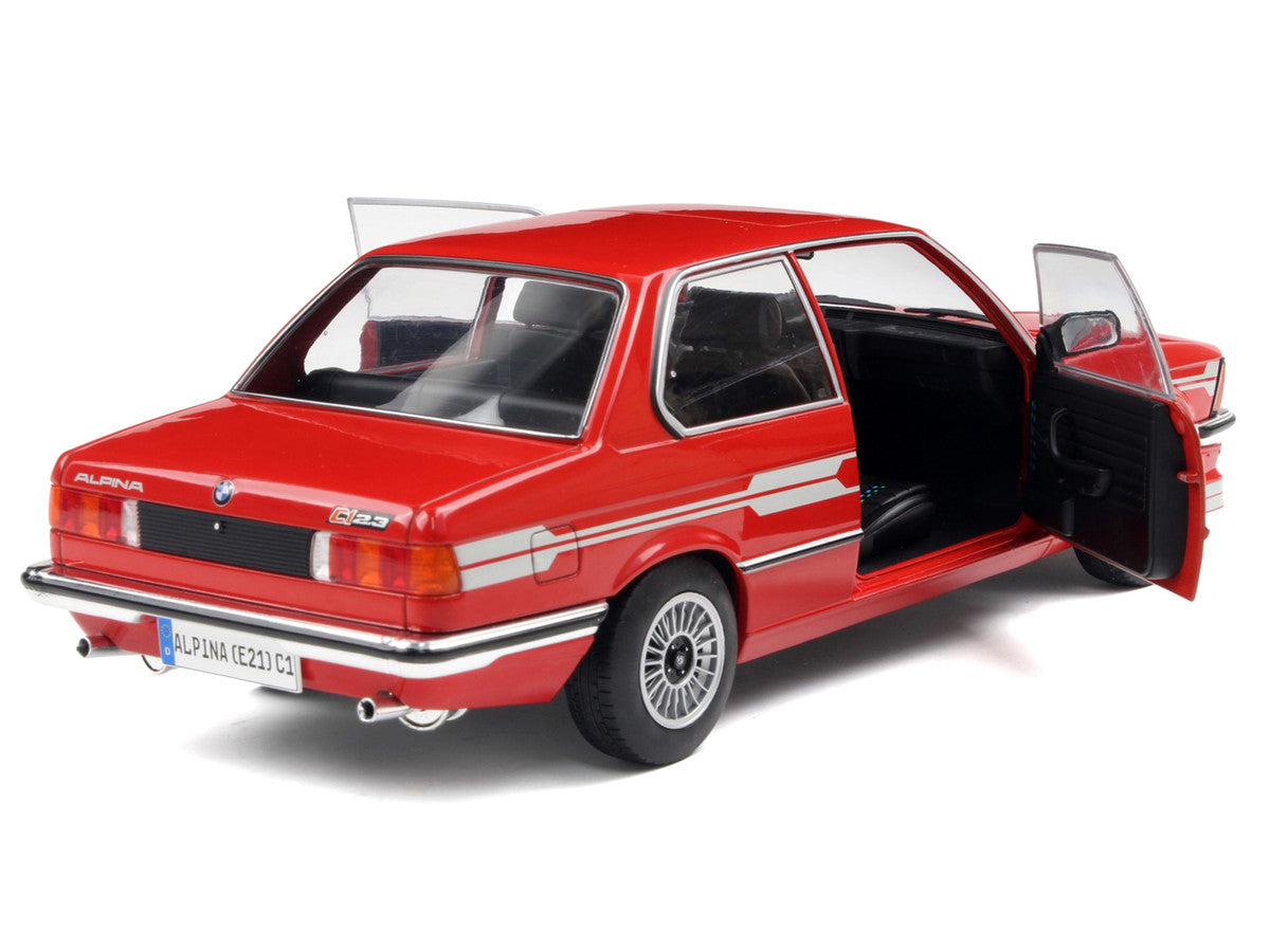 1980 Alpina E21 C1 2.3 Red with Gray Stripes 1/18 Diecast Model Car by Solido Solido