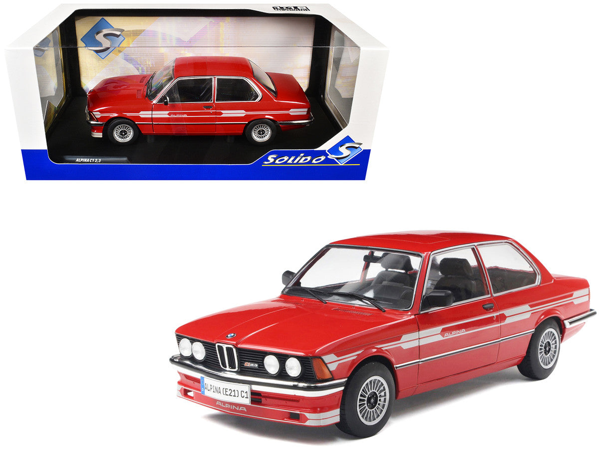 1980 Alpina E21 C1 2.3 Red with Gray Stripes 1/18 Diecast Model Car by Solido Solido