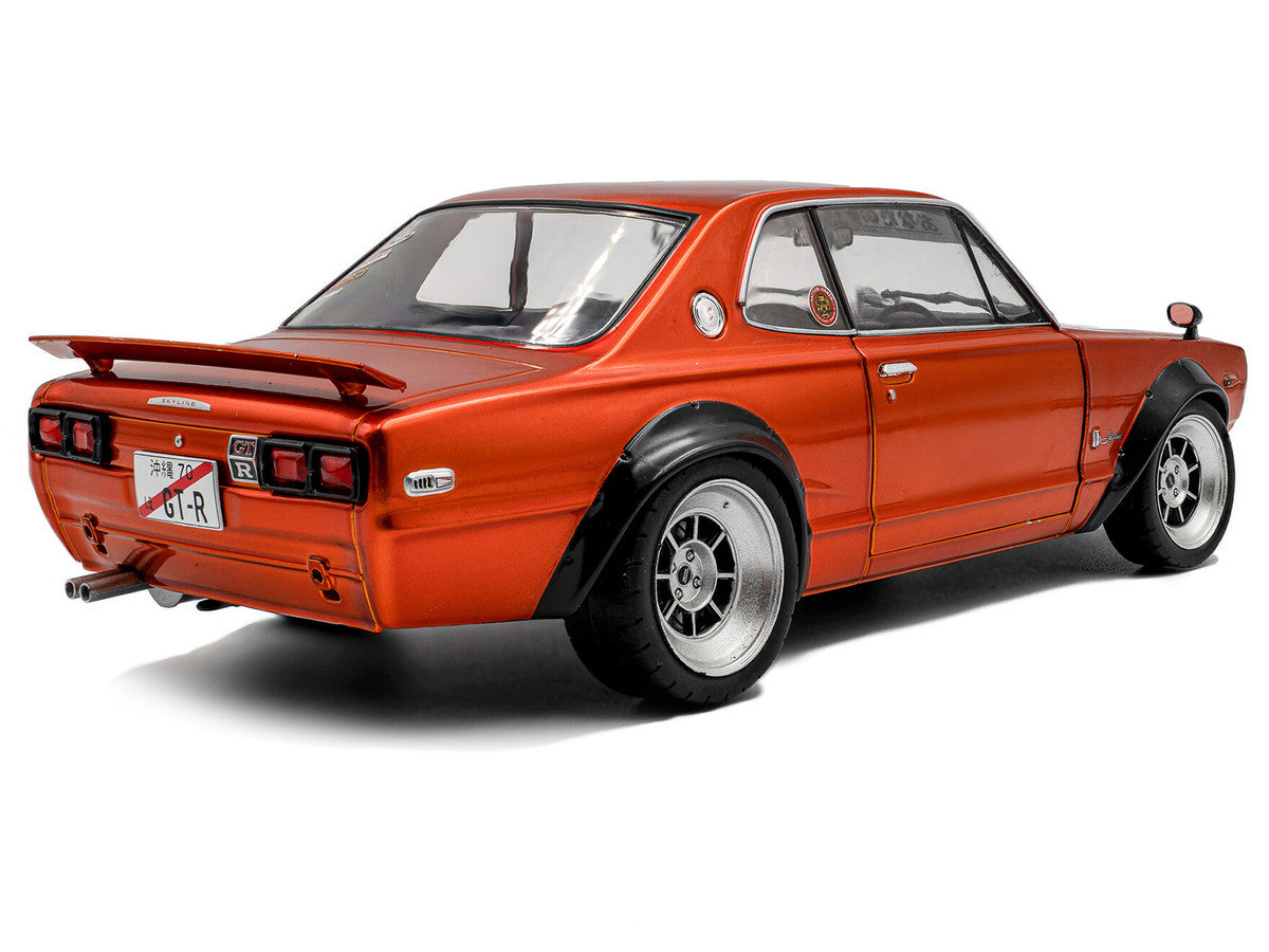1970 Nissan Skyline (C10) Hakosuka RHD (Right Hand Drive) Orange Metallic 1/18 Diecast Model Car by Solido-1