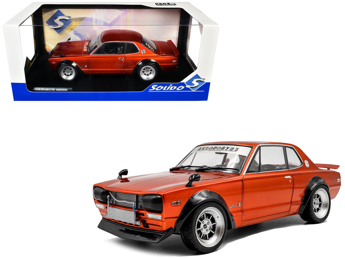 1970 Nissan Skyline (C10) Hakosuka RHD (Right Hand Drive) Orange Metallic 1/18 Diecast Model Car by Solido Solido