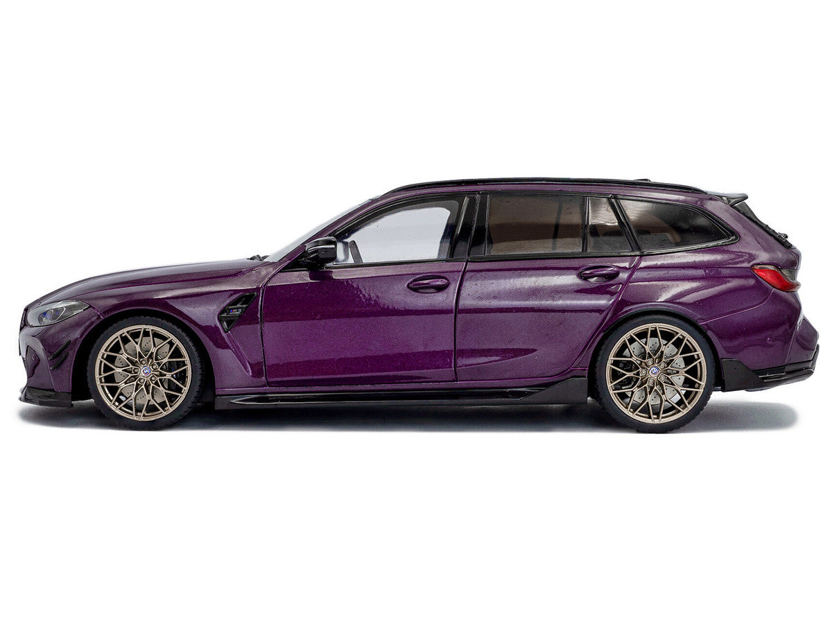 2024 BMW M3 Competition M xDrive Touring Twilight Purple Pearl Metallic with Black Top 1/18 Diecast Model Car by Solido Solido