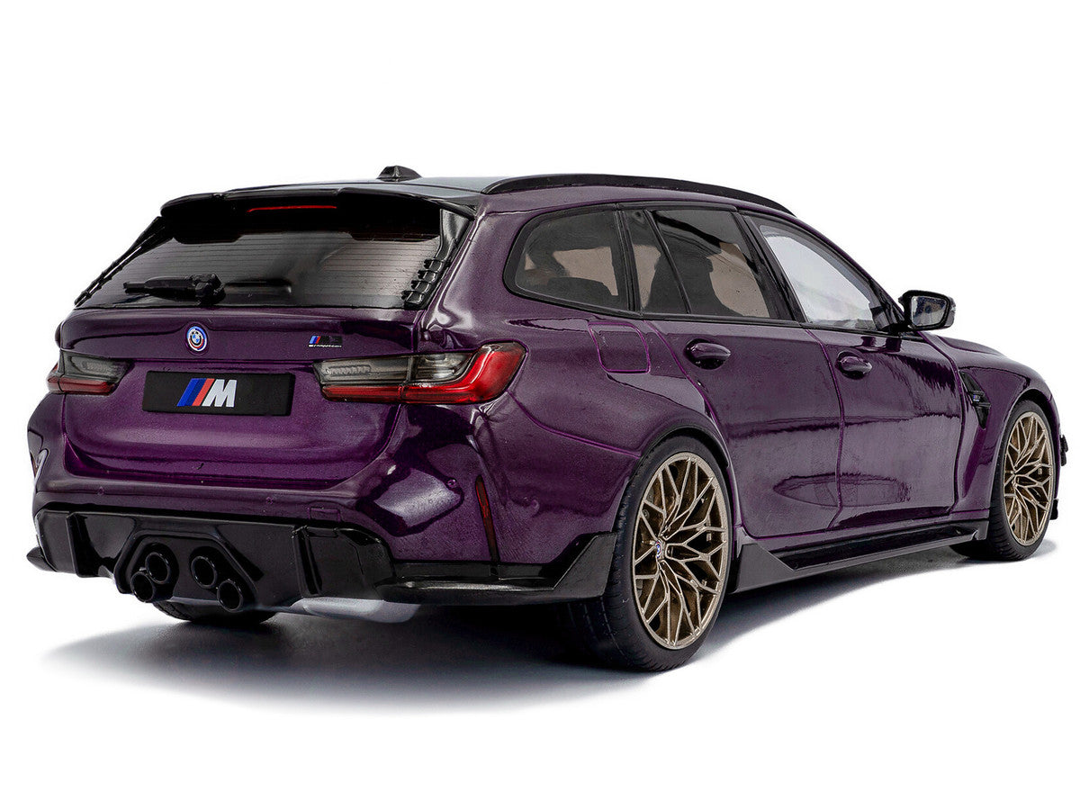 2024 BMW M3 Competition M xDrive Touring Twilight Purple Pearl Metallic with Black Top 1/18 Diecast Model Car by Solido Solido