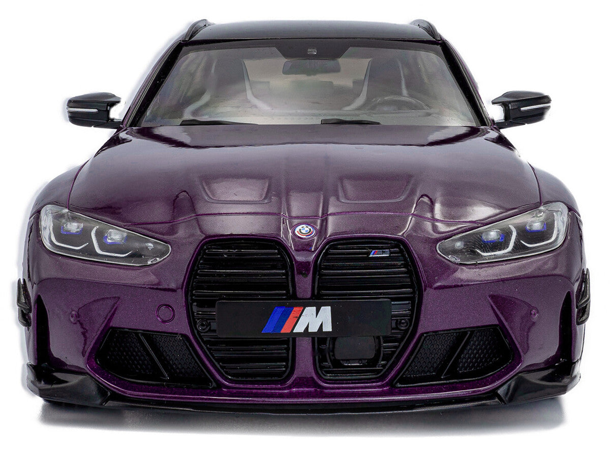 2024 BMW M3 Competition M xDrive Touring Twilight Purple Pearl Metallic with Black Top 1/18 Diecast Model Car by Solido Solido