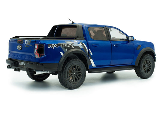 2024 Ford Ranger Raptor Pickup Truck Blue Lightning Metallic 1/18 Diecast Model Car by Solido-1