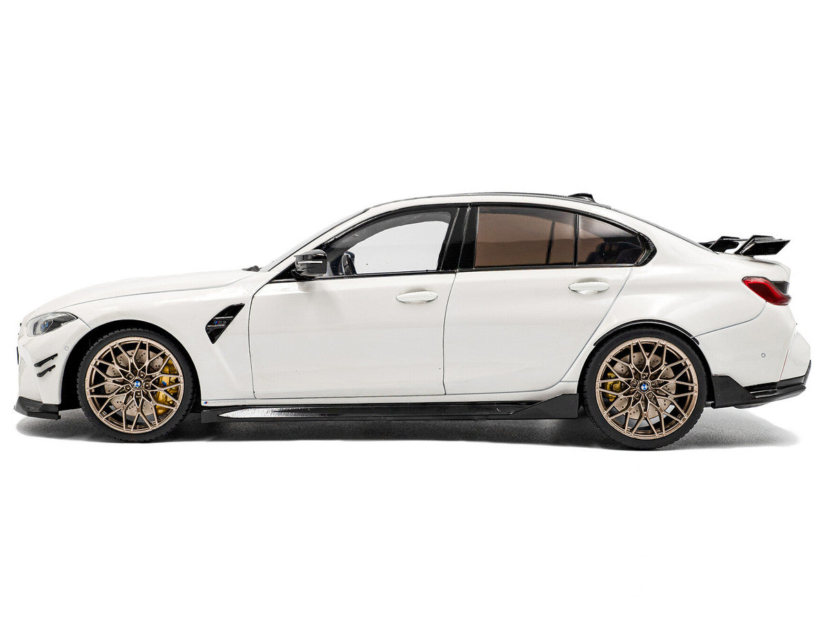 2024 BMW M3 Competition Alpine White with Carbon Top 1/18 Diecast Model Car by Solido-0
