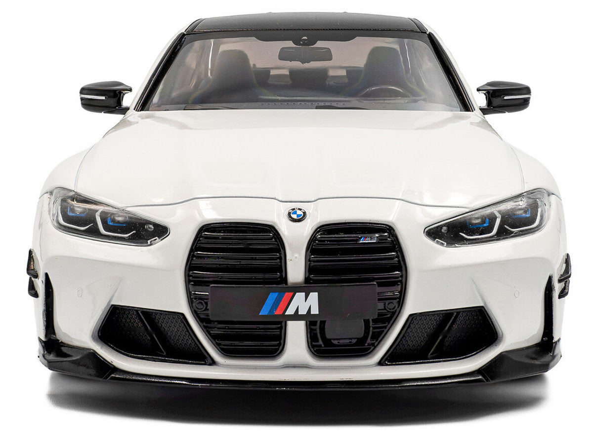 2024 BMW M3 Competition Alpine White with Carbon Top 1/18 Diecast Model Car by Solido-1