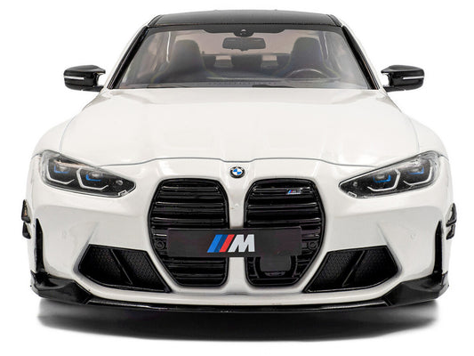 2024 BMW M3 Competition Alpine White with Carbon Top 1/18 Diecast Model Car by Solido-1