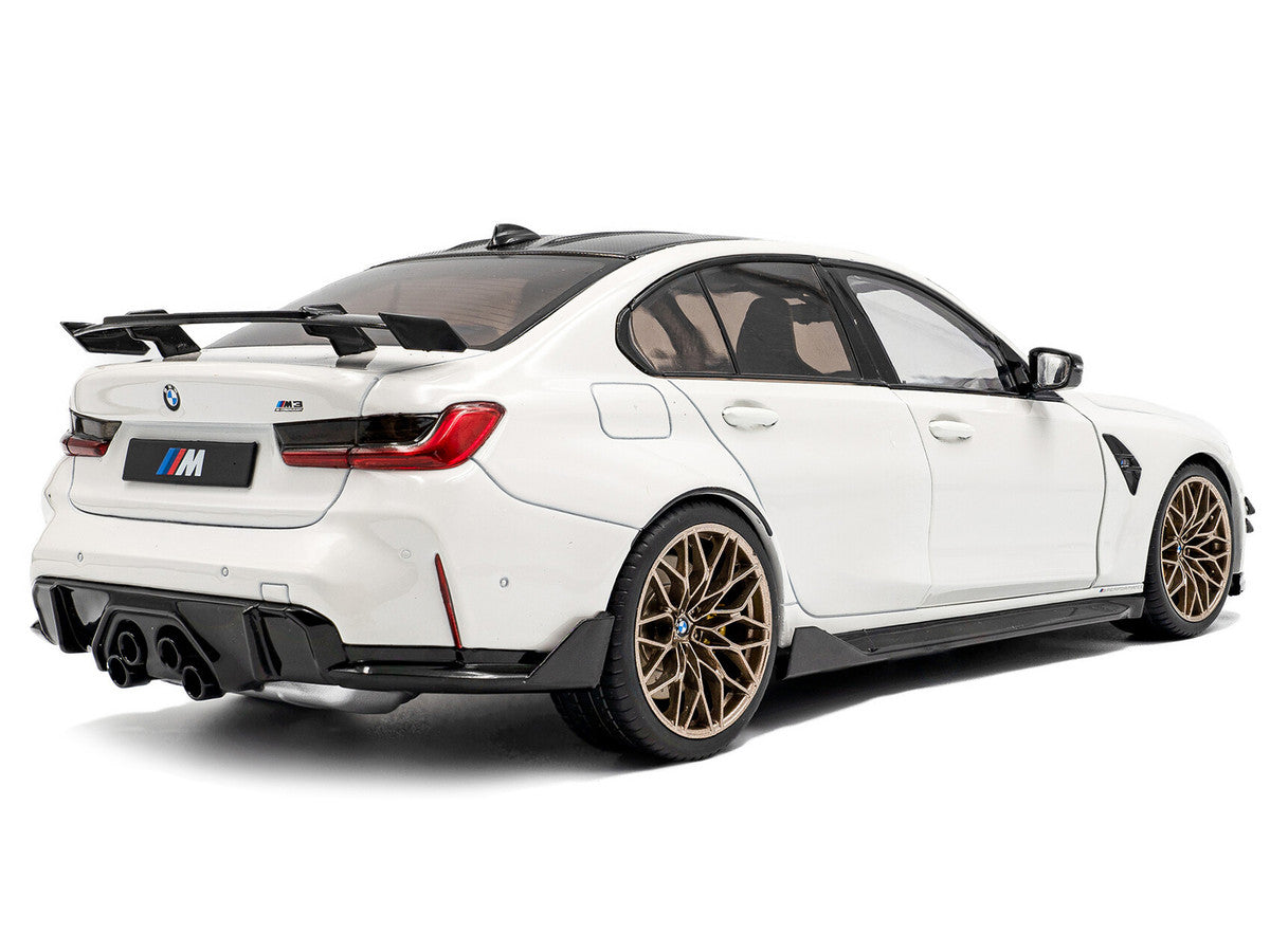 2024 BMW M3 Competition Alpine White with Carbon Top 1/18 Diecast Model Car by Solido-2