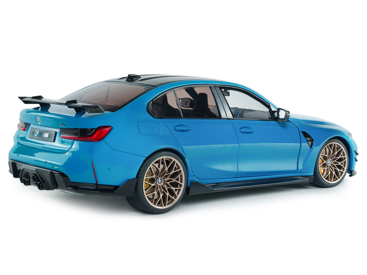 2024 BMW M3 Competition Daytona Beach Blue with Carbon Top 1/18 Diecast Model Car by Solido Solido