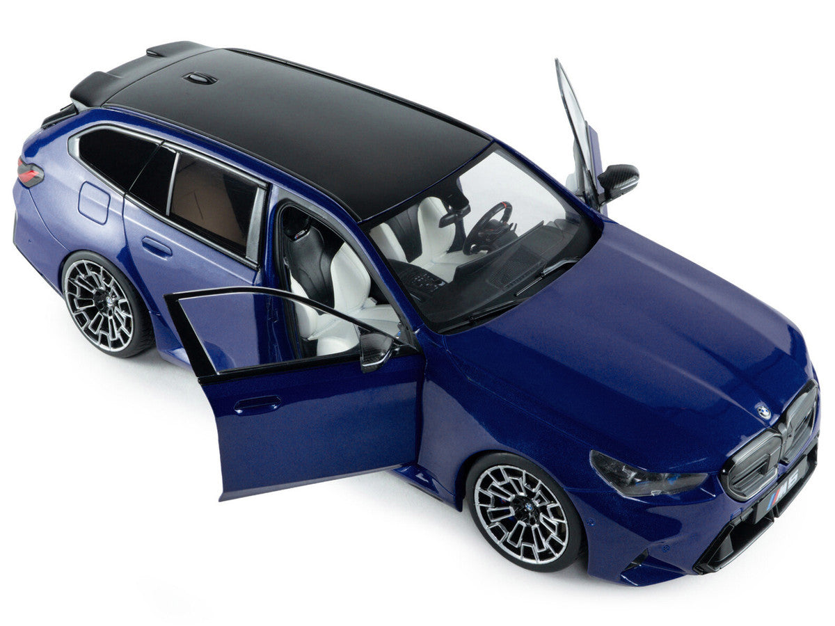 2025 BMW M5 Touring Marina Bay Blue Metallic with Black Top 1/18 Diecast Model Car by Solido Solido