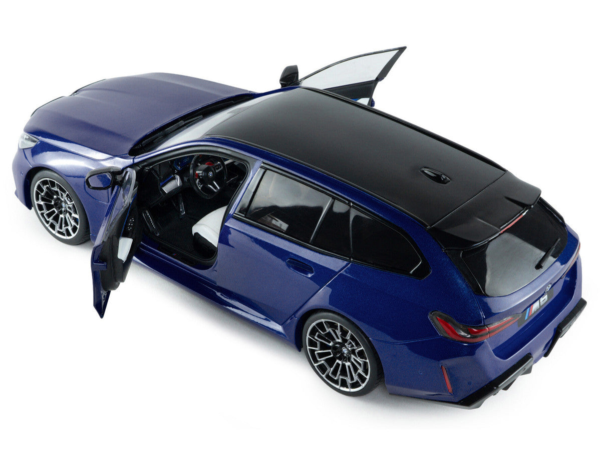 2025 BMW M5 Touring Marina Bay Blue Metallic with Black Top 1/18 Diecast Model Car by Solido Solido