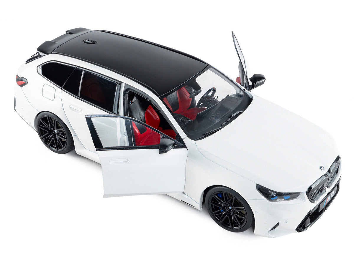 2025 BMW M5 Touring Alpine White with Black Top 1/18 Diecast Model Car by Solido-2