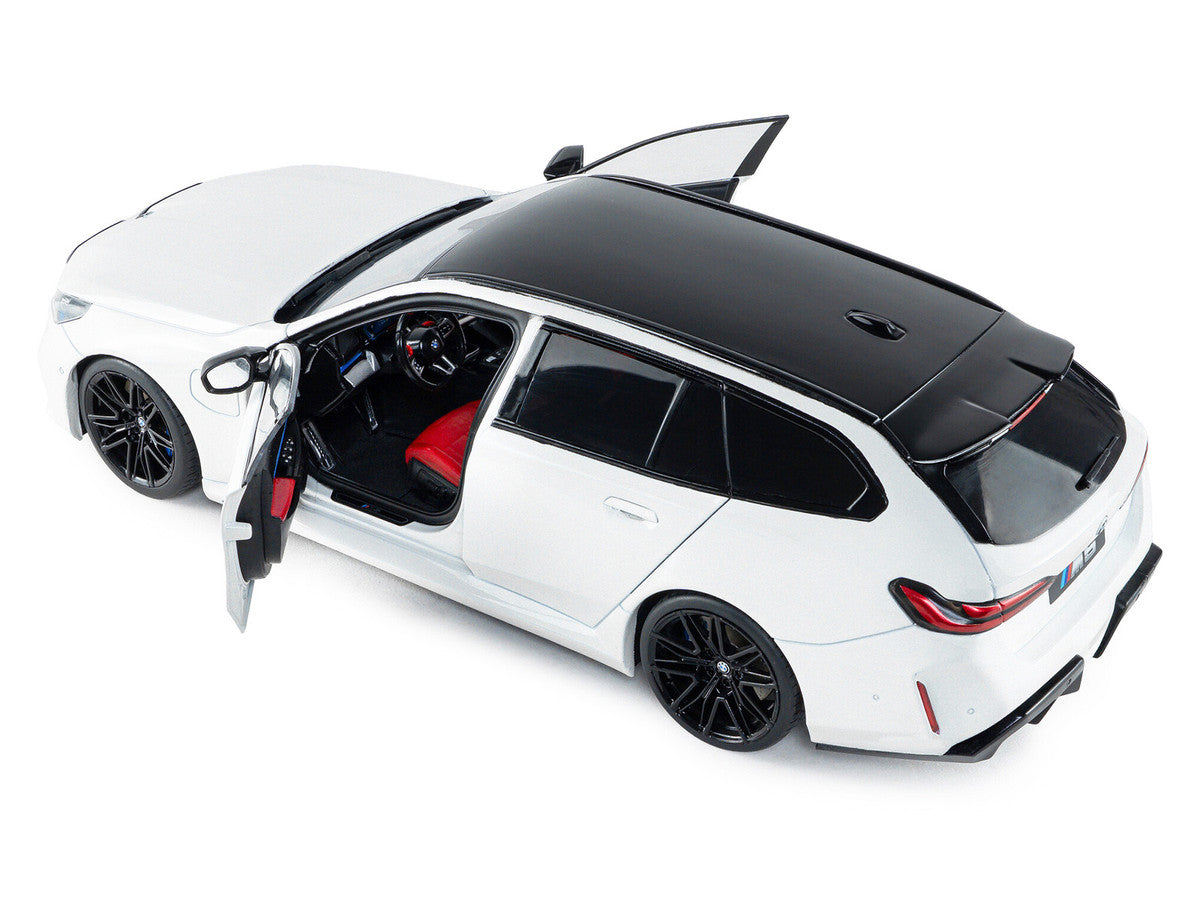 2025 BMW M5 Touring Alpine White with Black Top 1/18 Diecast Model Car by Solido-3