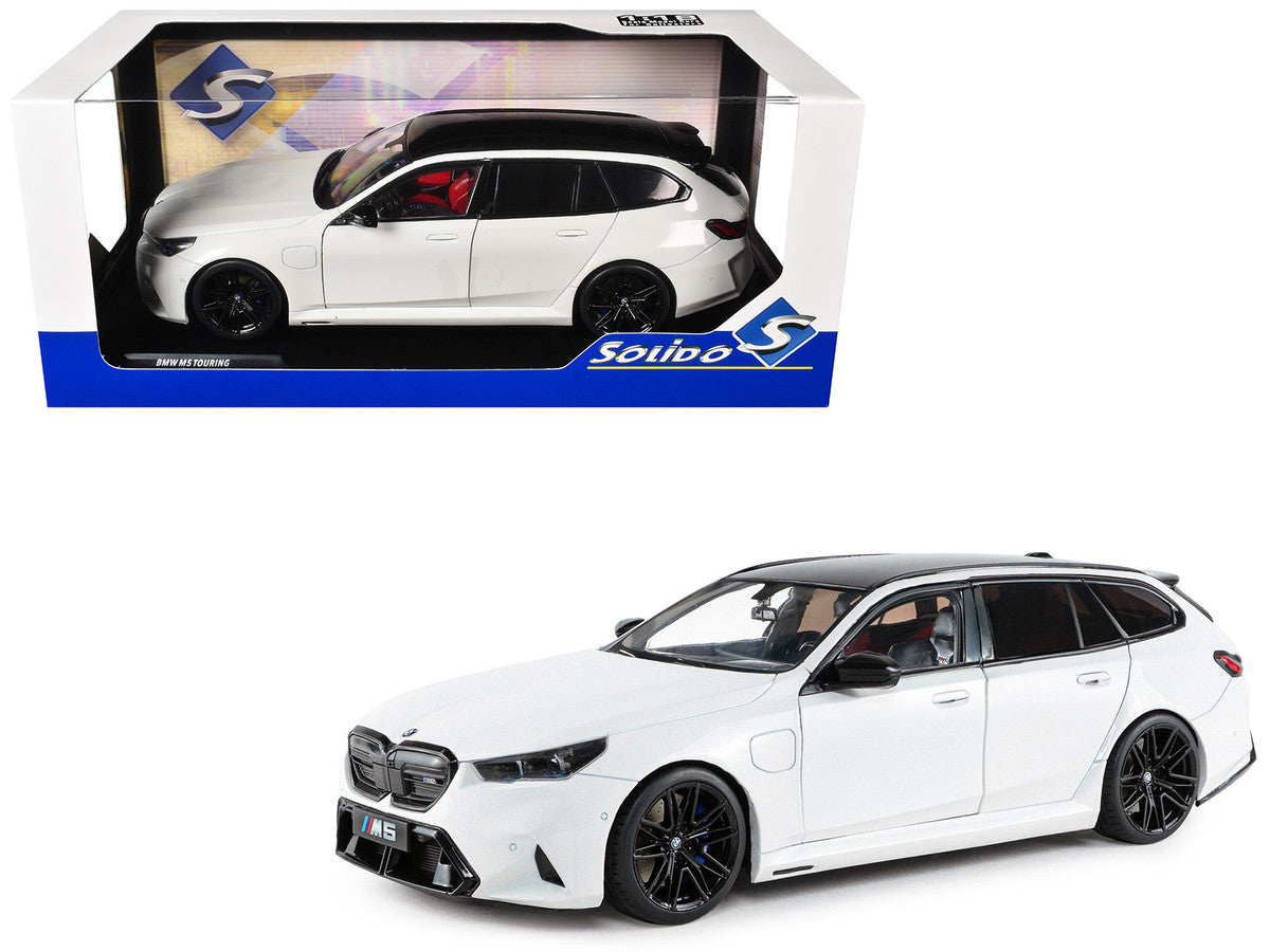 2025 BMW M5 Touring Alpine White with Black Top 1/18 Diecast Model Car by Solido-4