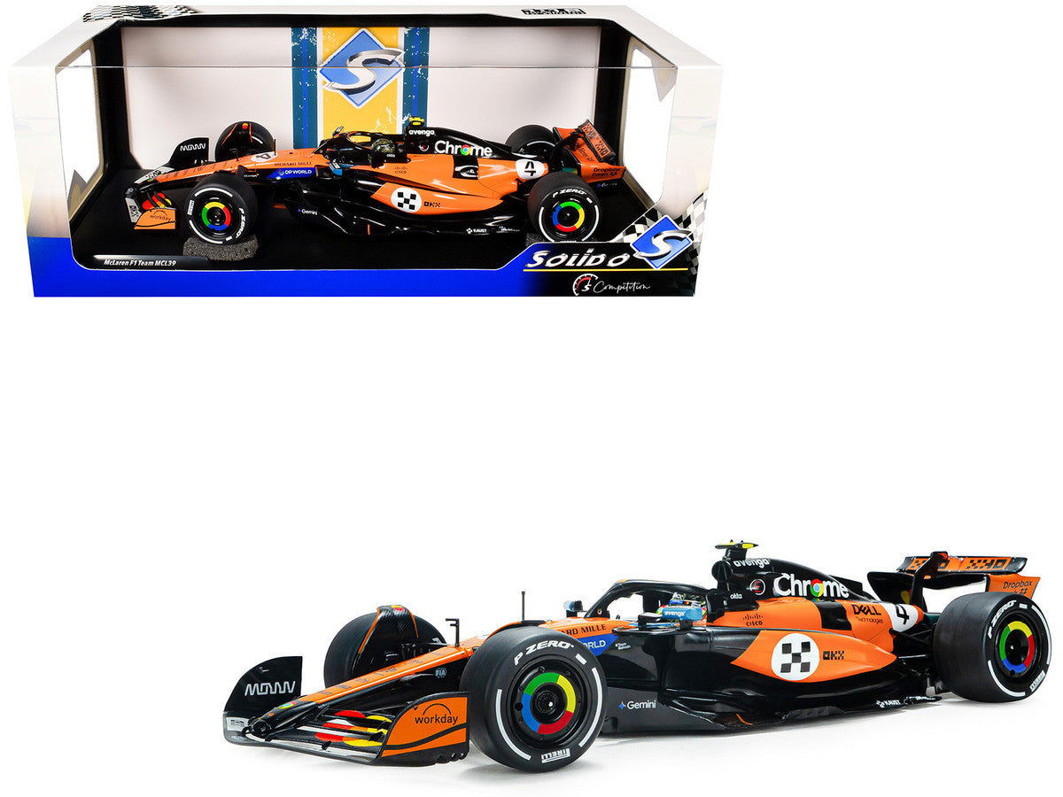 McLaren MCL39 #4 Lando Norris "OKX" Winner Formula One F1 "Monaco GP" (2025) "Competition" Series 1/18 Diecast Model Car by Solido-0