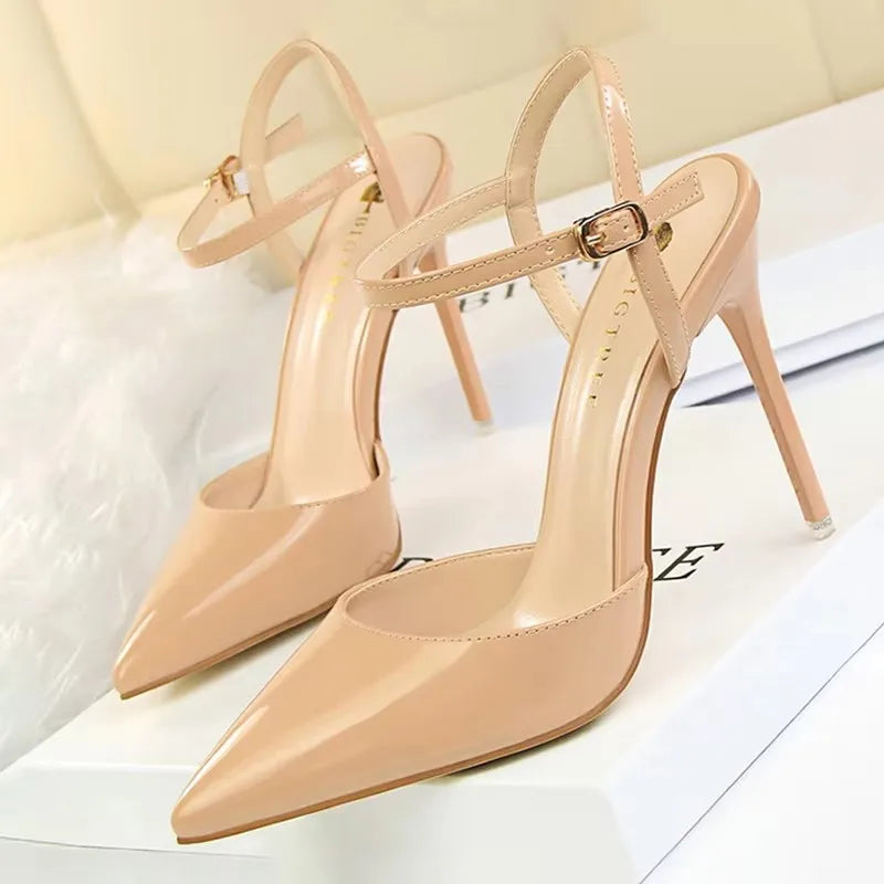 BIGTREE Shoes Fashion High Heels Shoes Patent Leather Woman Pumps Sexy Women Heels Blue Sliver Stiletto Heels Women Sandals 2026 Pi-Mart