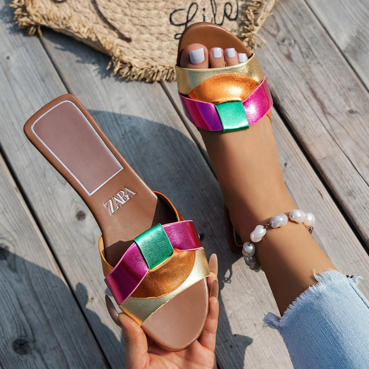 New Summer Designer Women'S Solid Color Fashion Slippers Zapatos De Mujer Women'S Shoes Slippers Women Slippers Women Shoes LadyShow.Store