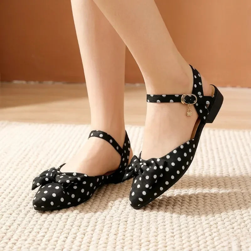 Women's Comfortable Slingback Pumps, Bow Accent Pointed Toe Low Heel Shoes,Versatile for Daily, Party, and Wedding Wear. LadyShow.Store