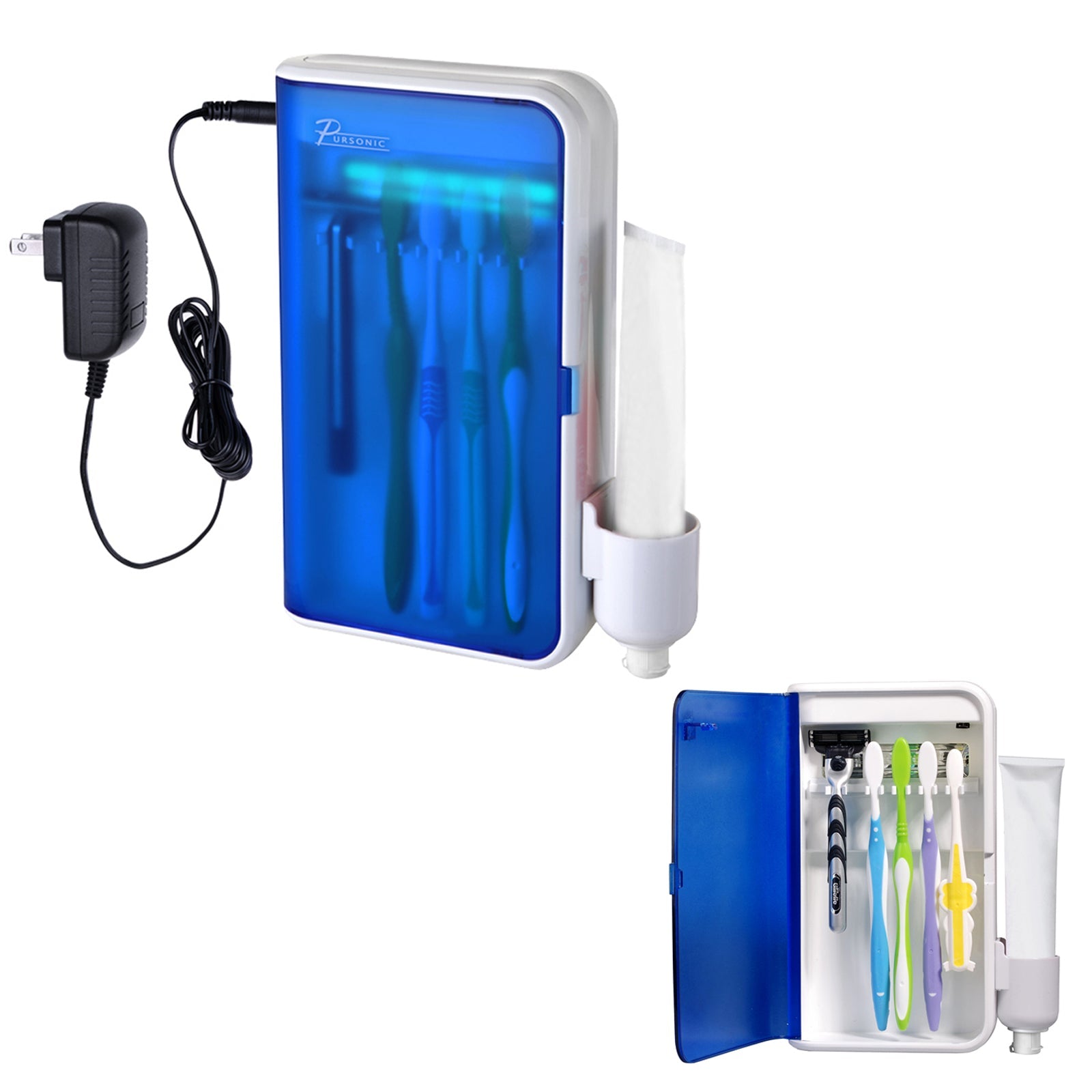 Pursonic UV Ultraviolet Family Toothbrush Sanitizer Sterilizer Cleaner with AC Adapter W2B