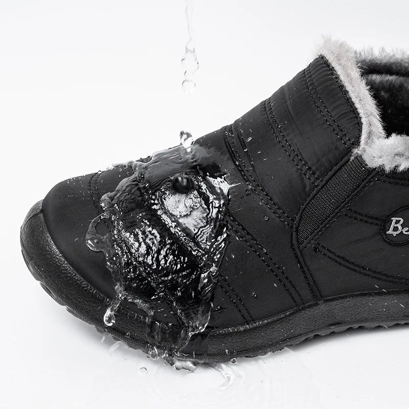 Snow Women Boots Fashion Unisex Shoes Slip On Platform Shoes For Women Ankle Boots Waterproof Plush Winter Shoes Botas Mujer LadyShow.Store