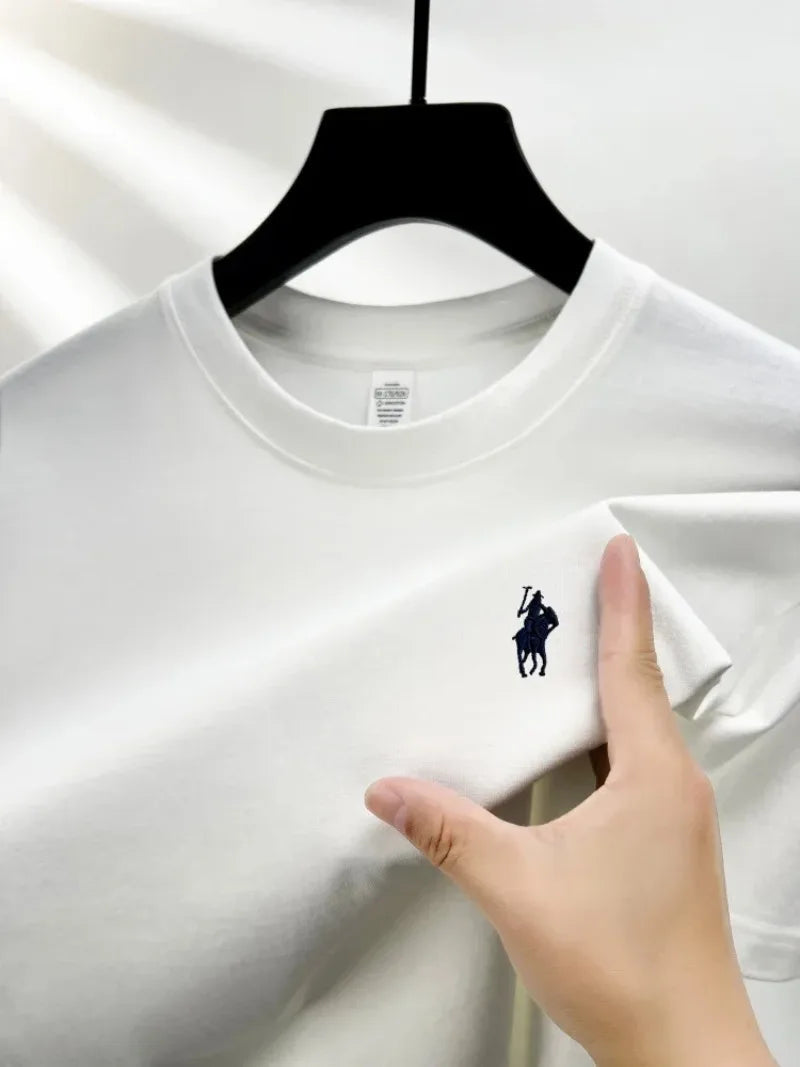2026 Summer Men's Knitted Cotton Short sleeved T-shirt Fashionable and Comfortable Printed Breathable Top Pi-Mart